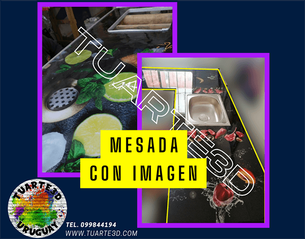 mesada con imagen resina epoxi porcelanato liquido