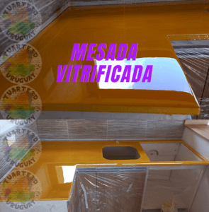 mesada vitrificada color amarillo tuarte3d UY