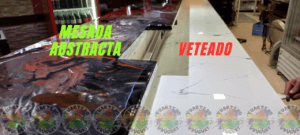MESADA ABSTRACTA Y VETEADO RESINA EPOXI