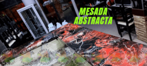 mesada abstracta colores rojizos negros blanco resina epoxi