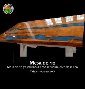Mesa de rio con patas en X